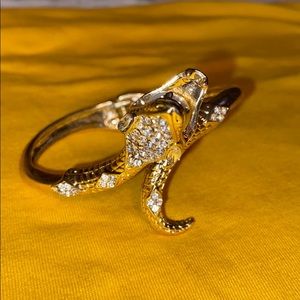 Snake Diamond Accent Pearl Bracelet